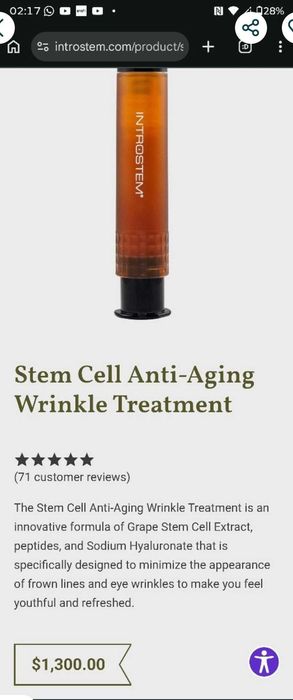 Eye lifting non-chirurgicala Introstem cu celule stem pt zona ochilor.Rezultat impresionant in cateva secunde! fabricat in USA