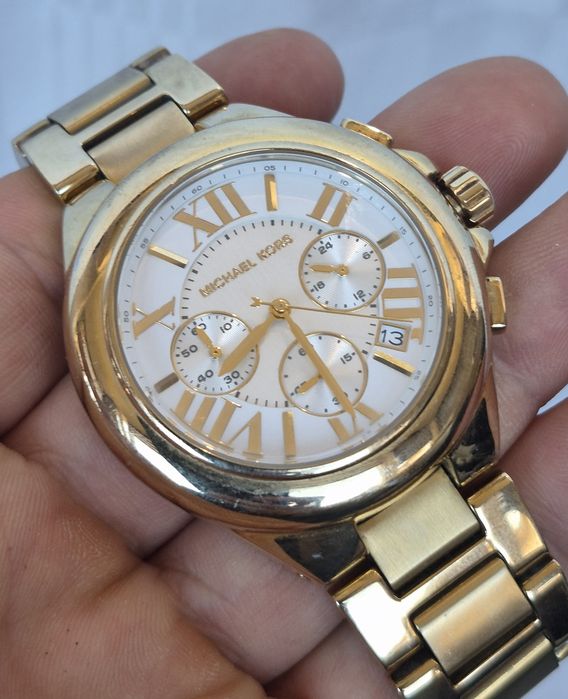 Ceas de mână Michael Kors Bradshaw, pentru doamne, cu quartz, cronograf, din oțel inoxidabil.