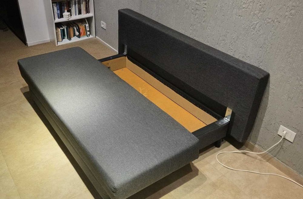 Canapea extensibila 3 locuri, Knisa gri-bej ALVDALEN IKEA