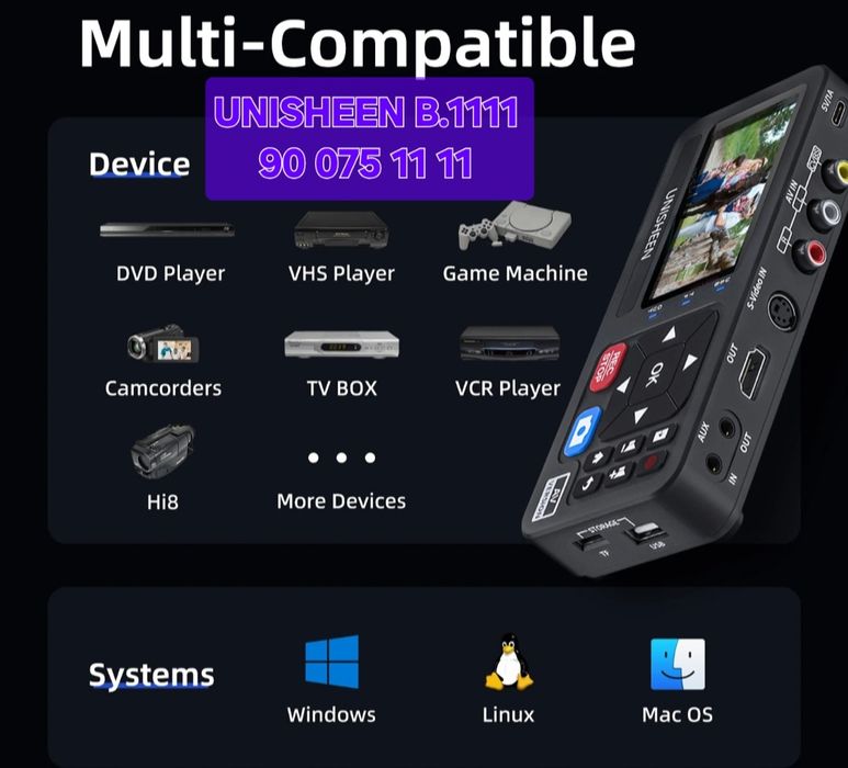 Unisheen UR230A | Оцифровка VHS видеокассет | запись на флешку