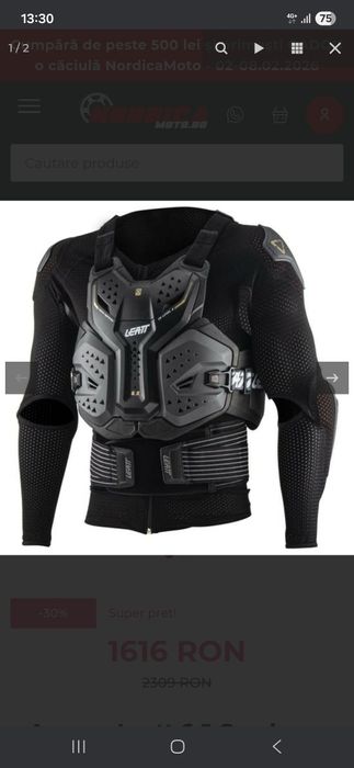 Armura Leat 6.5 enduro/cross mărimea M