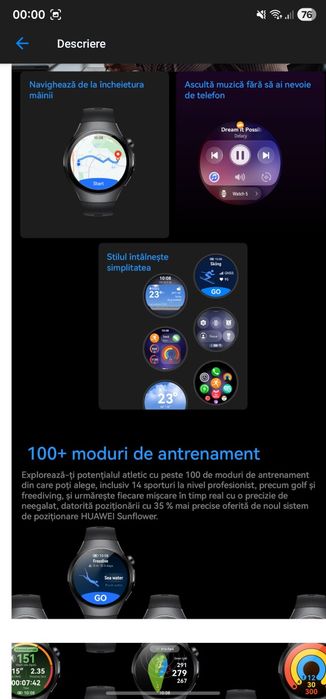 Vand ceas Huawei Watch 5 45mm  Negru LTE ESIM + curea din piele