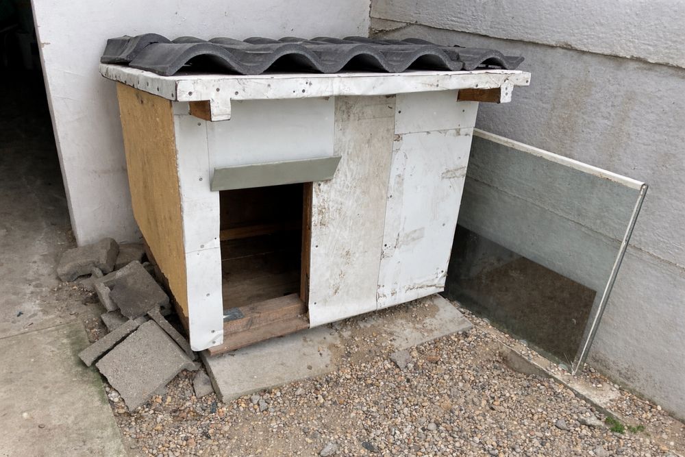 Cusca caine masiva 40x50 lemn+polistiren+tabla facuta manual