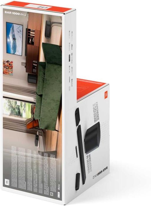 Нова Саундбар Система JBL BAR 1000 MK2, 7.1.4, 2 години Гаранция, WI-FI, Безжичен Субуфер, Обща Мощност 960 W, Bluetooth, Dolby Atmos