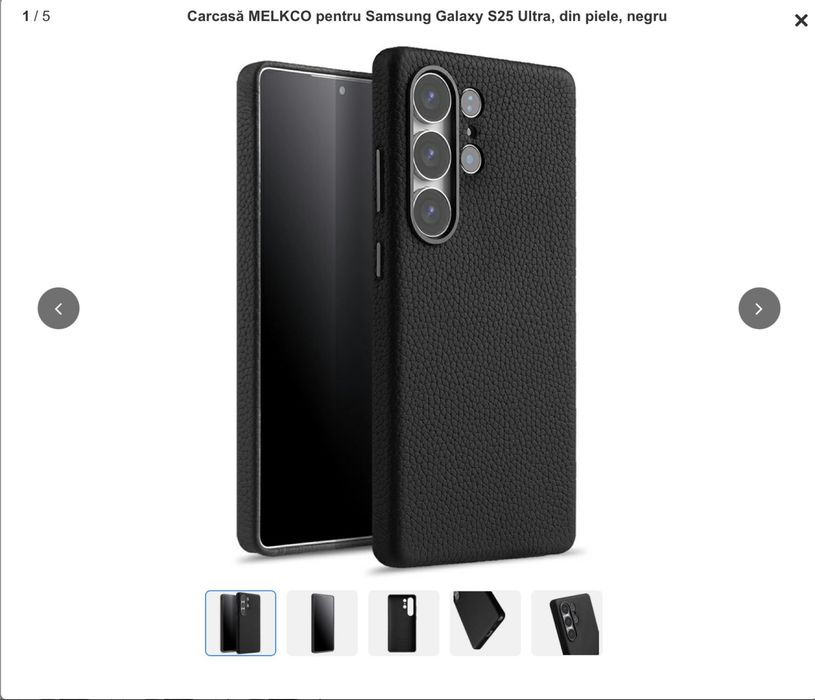 Husa piele naturala Samsung S 25 Ultra Negru