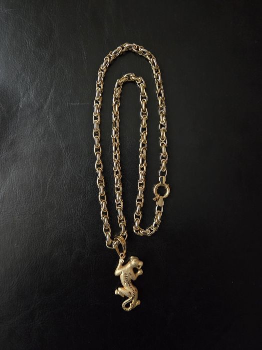 Lanț aur 14k cu pandantiv masiv