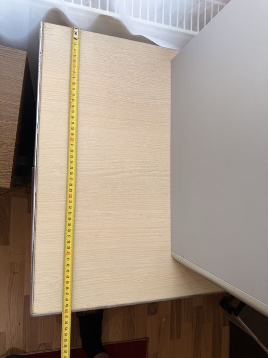 Birou de colt, masiv, cu masa retractabila