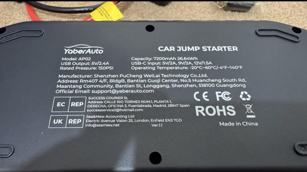 Jump Starter Yaber AP02 nou