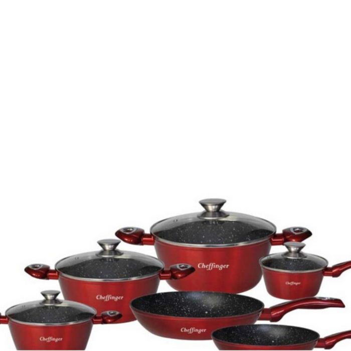 Комплект съдове за готвене Cheffinger от лят алуминий с мраморно покри