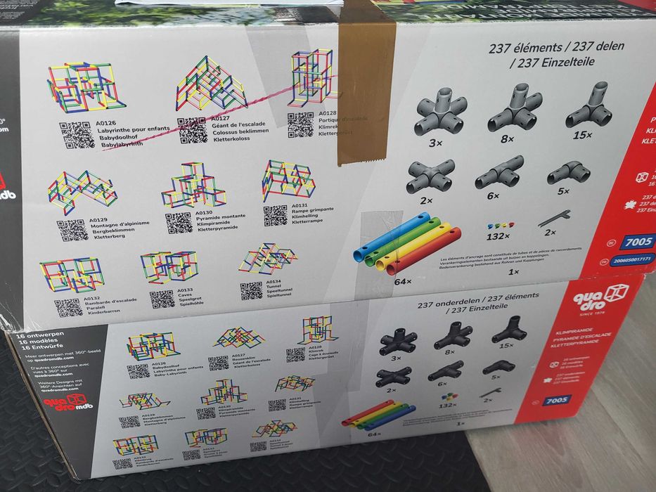QUADRO Monkey Bars – Climbing Pyramid (2 seturi) – stare excelentă