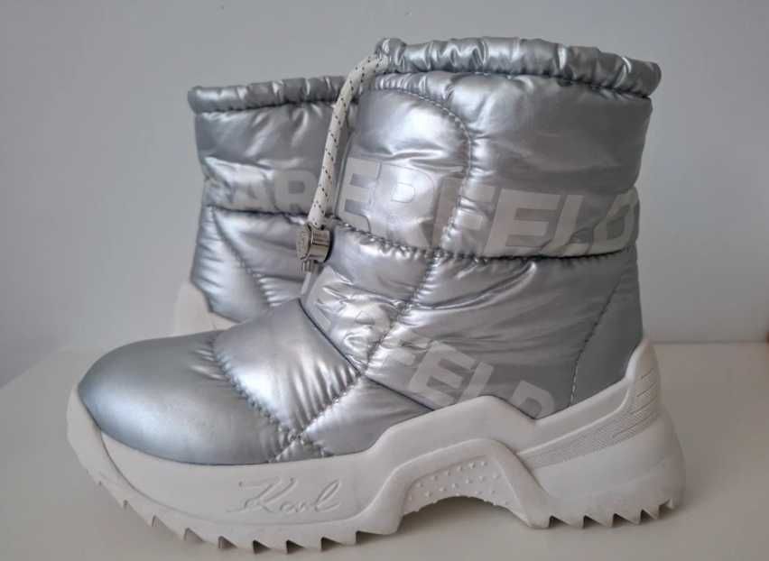 Vand cizme de zapada Karl Lagerfeld argintii, model KL61550, marime 37