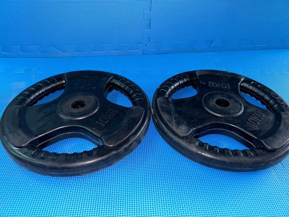 Set discuri din fontă cauciucate cu grip 20 Kg (2X10) 30/31mm