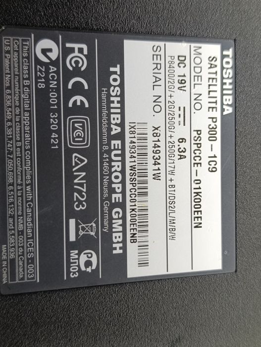 Toshiba Satellite P300-1C9