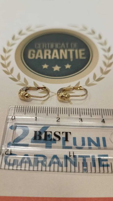 (Ag24) Cercei aur 14K 1.12gr B45489.1- Garantie 2 ani!