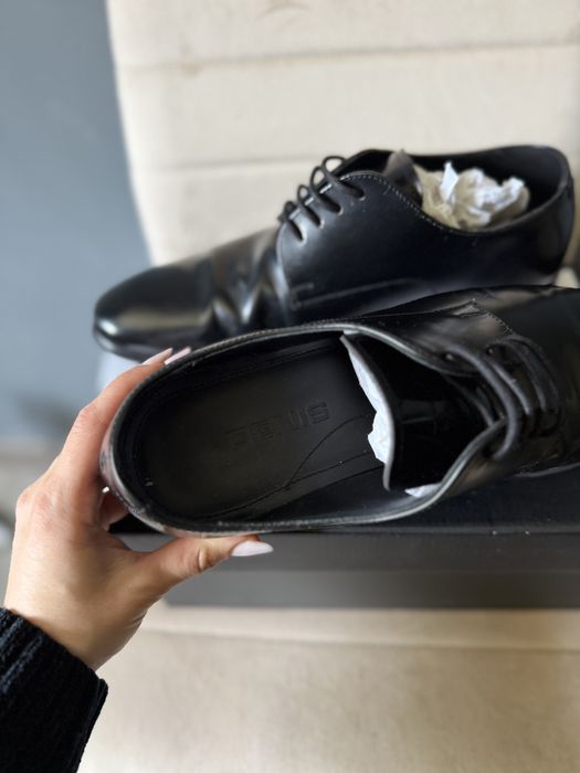 Pantofi Denis (Anna Cori) barbat piele naturala lacuita negru - 39