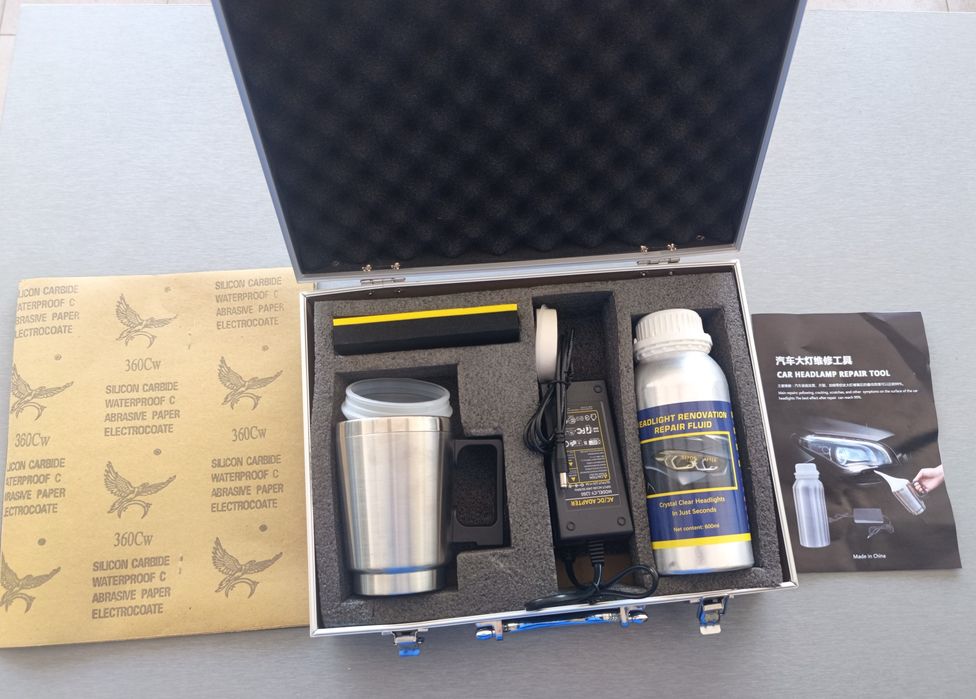 Професионален комплект за полиране и възтановяване на фарове - ПРЕМИУМ КАЧЕСТВО