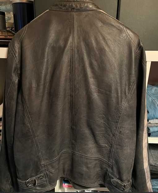 CAMP DAVID distressed,geaca piele aspect uzat. L