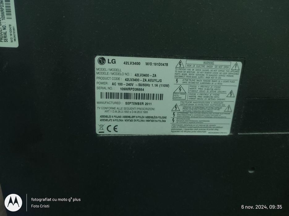 Tv led LG 42LV3400