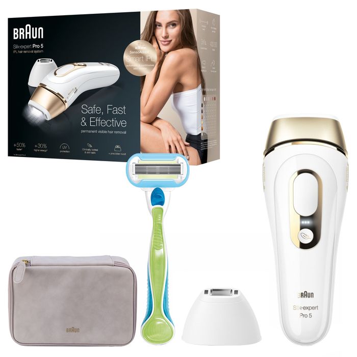 Епилатор IPL Braun Silk-expert PRO 5 PL5124, 400К импулса, Тяло и лице