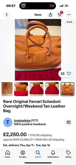 Ferrari schedoni geanta piele originala