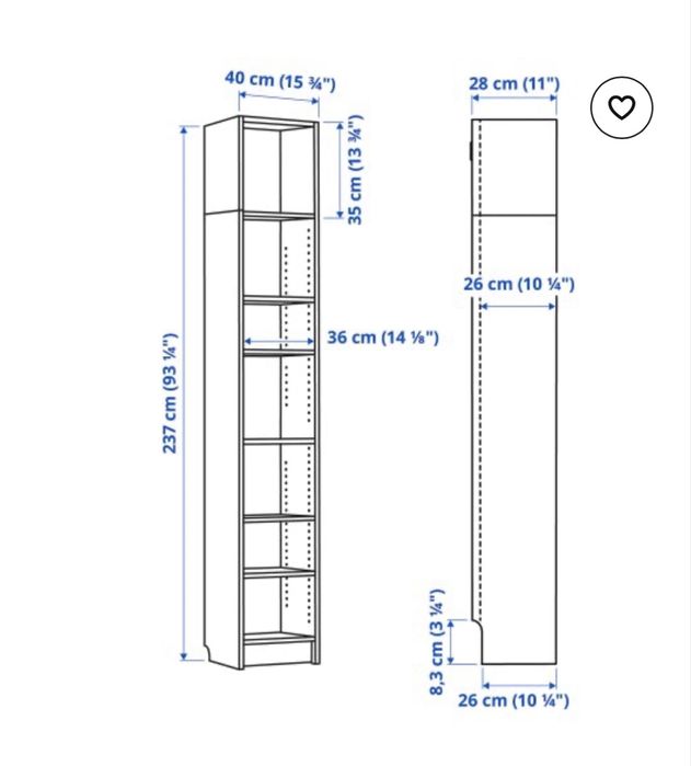 Бял рафт Ikea Billy