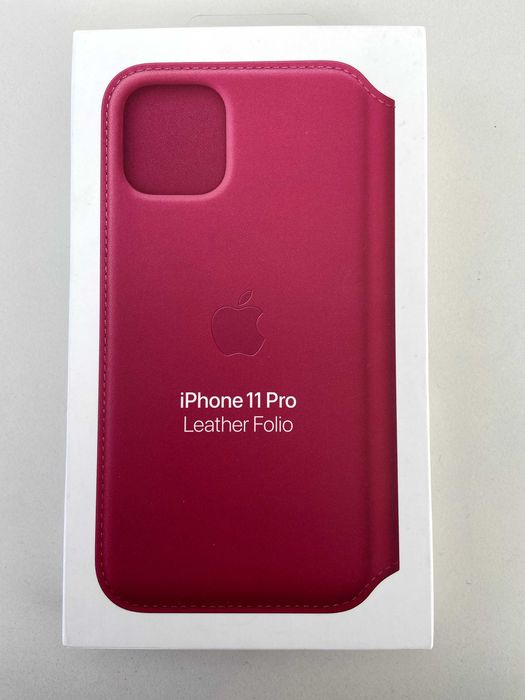 Husa piele Iphone 11 pro leather folio raspberry NOUA SIGILATA