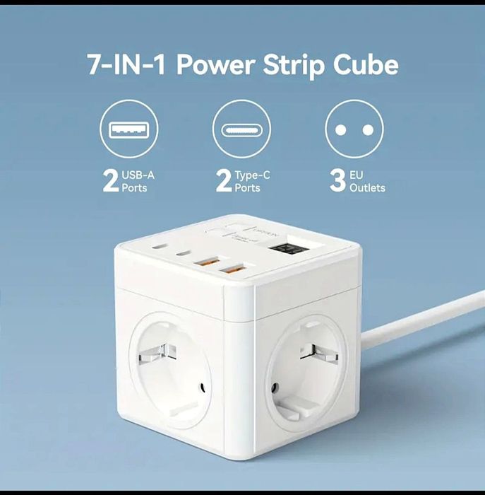 Удлинитель с usb и type-C портами