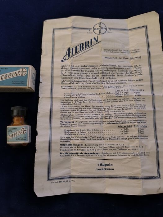 стара  снимка самолет пилоти 1 старин опаковка atebrin 1940 г лекарств