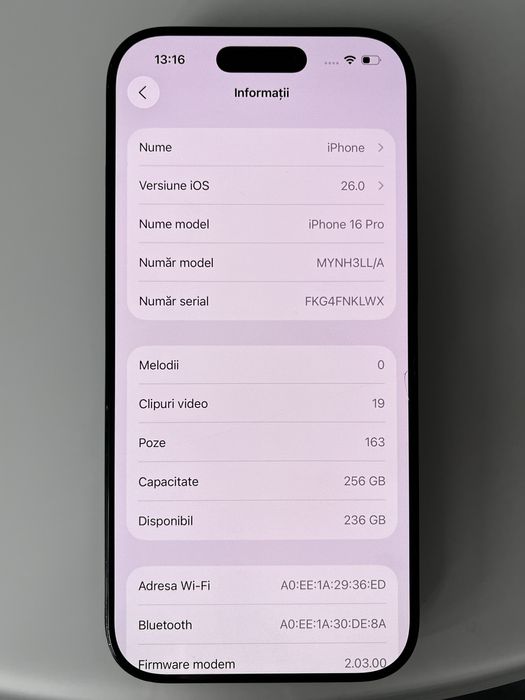 Iphone 16 pro 256gb