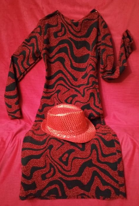 Снежинка, размер 46-50, платье, парик, шляпа, юбка, блузка