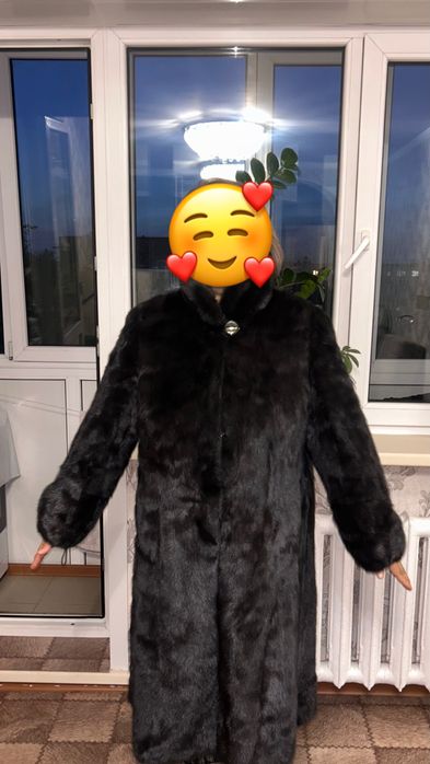 Норковая шуба графит