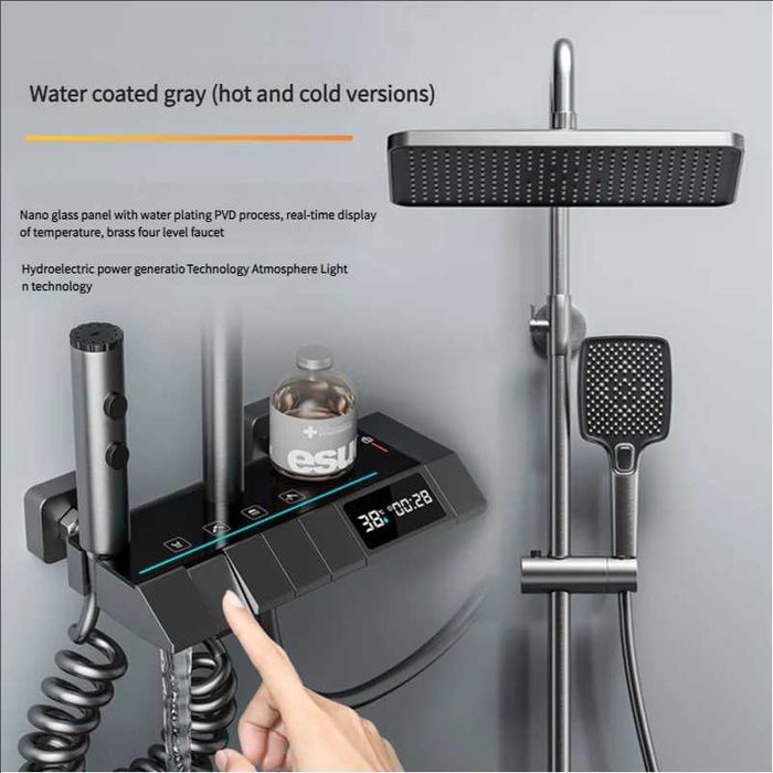 Модерен интелигентен термостатен душ с дисплей и LED подсветка