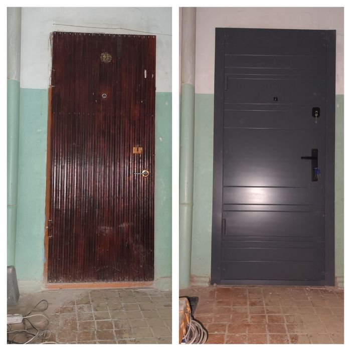 Реставрация железный дверей обшивка из МДФ