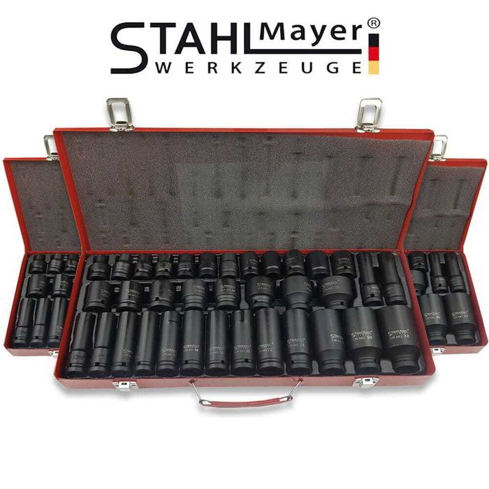 Немски Ударни Вложки 1/2" Stahlmayer 35 - стандартни + дълбоки вложки