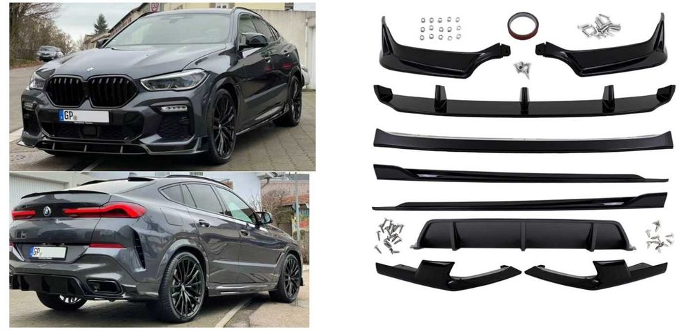 Pachet Exterior Aero Compatibil cu BMW X6 G06 Negru Lucios