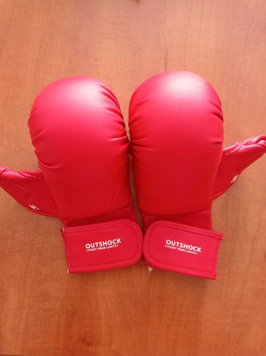 Ръкавици без пръсти за карате, червени, размер М