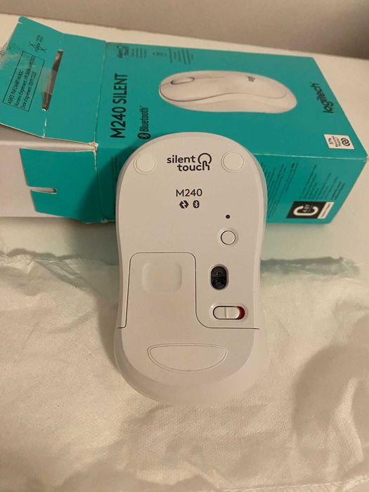 Mouse Bluetooth, LOGITECH M240 Silent, 4000 dpi, alb