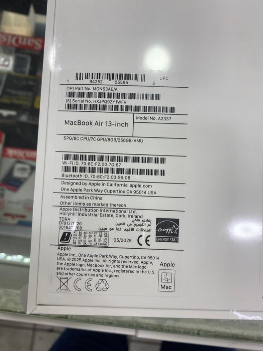 Скидка! MacBook Air M1! 2025 год! 8/256ssd 13.3 RETINA новый! Пломба!
