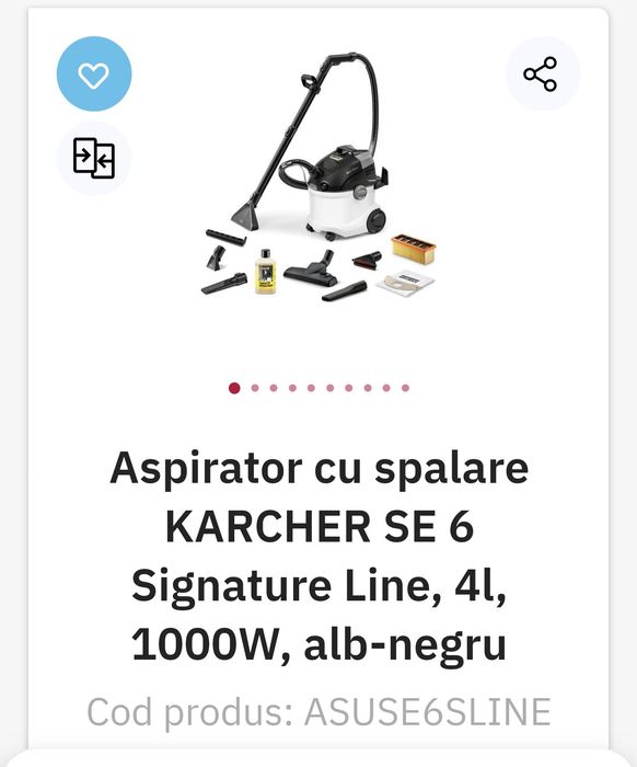 Aspirator cu spalare KARCHER SE6 Signature Line 4l 1000W