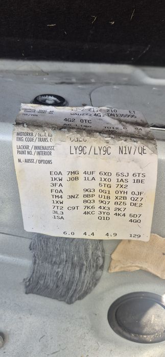 Aripa stânga audi a6 c7 s line cod culoare LY9C