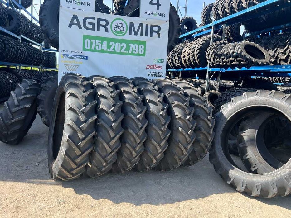 Anvelope noi 14.00-38 cu 8 pliuri marca BKT pentru tractor romanesc