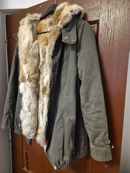Geaca cu blana naturala de iepure