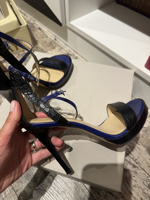 Sandale toc piele Calvin Klein, marime 37