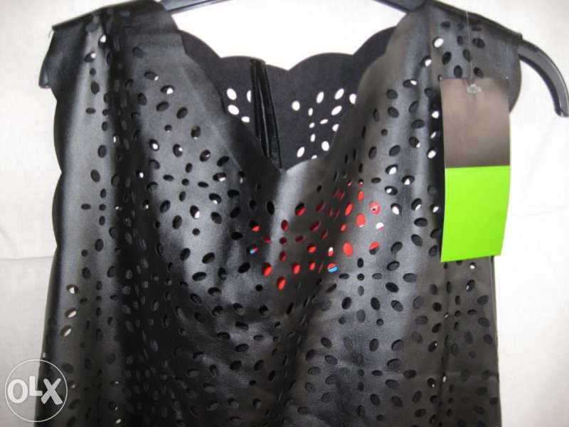 Нова рокля, черна от еко кожа, No Excuse, Франция, M/L