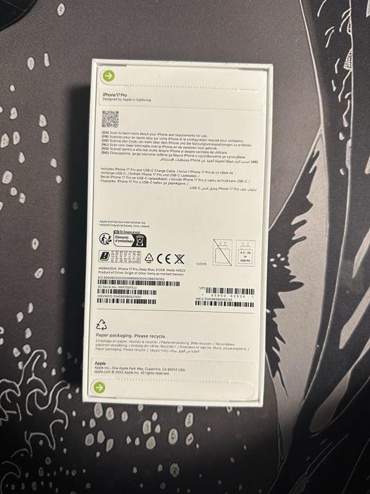 Apple iPhone 17 Pro 512GB Deep Blue – ЧИСТО НОВ / Фабрично запечатан