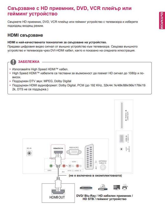 Монитор 21,5" с ТВ цифров тунер LG M2232D