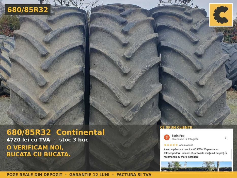 Cauciucuri 680/85R32 Continental Anvelope Combina Tractor SH GARANTIE