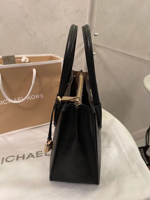 Сумка - Michael Kors Mercer - Кожаная, Черная