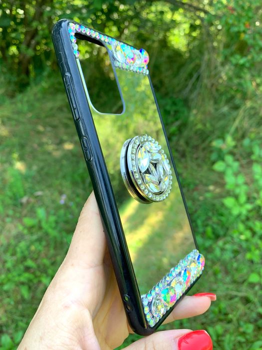 Husa oglinda cu inel + pietricele Samsung Galaxy A32 , A52, A52s , A72