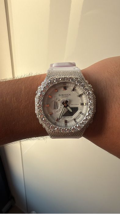 Casio G-Shock CasiOak Custom White Iced Out
